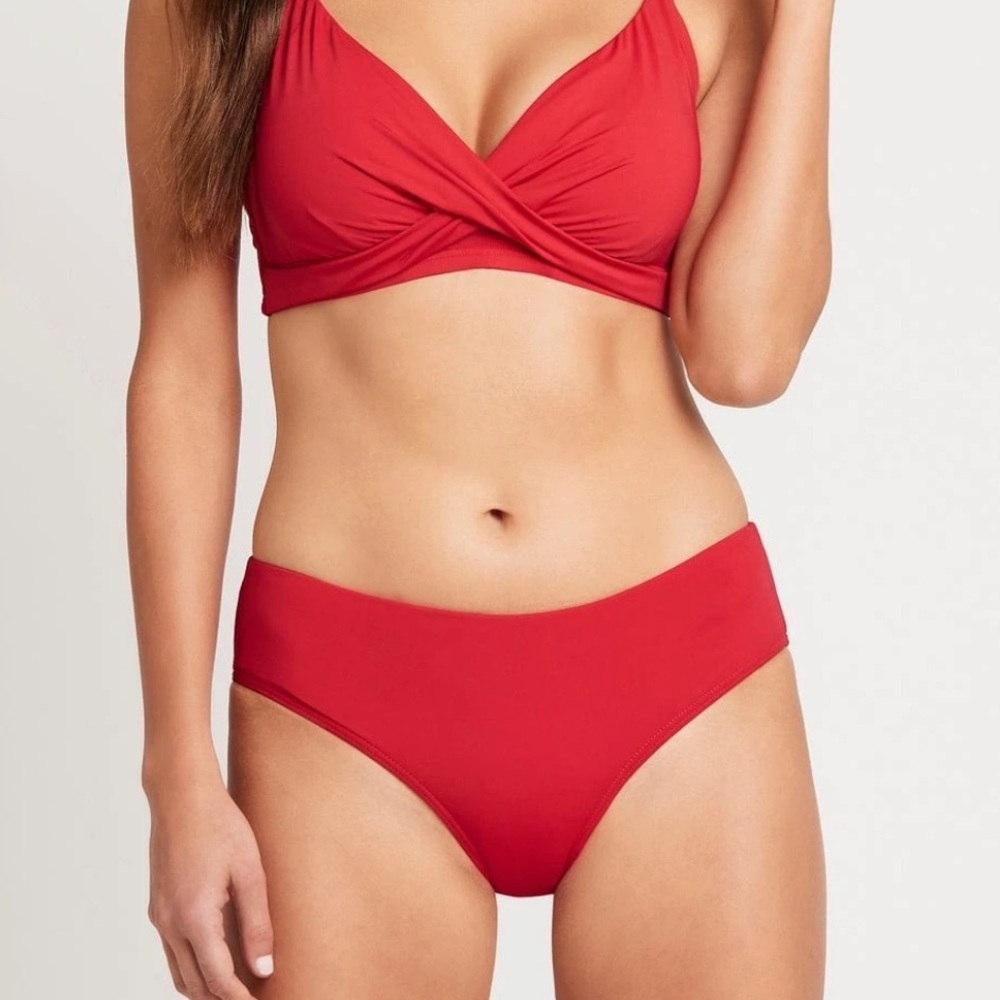 NWT Eco Essentials Mid Bikini Pant- Red